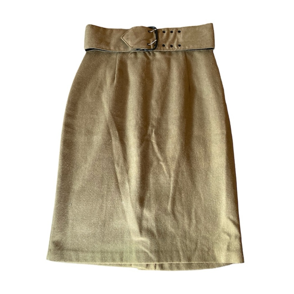 Vintage ILYZA Wool Blend High Waist Belted Pencil Skirt Size 9
